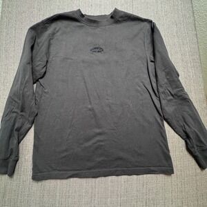 Public Supply Brooklyn New York Embroidered Long Sleeve Shirt Gray Small Relaxed